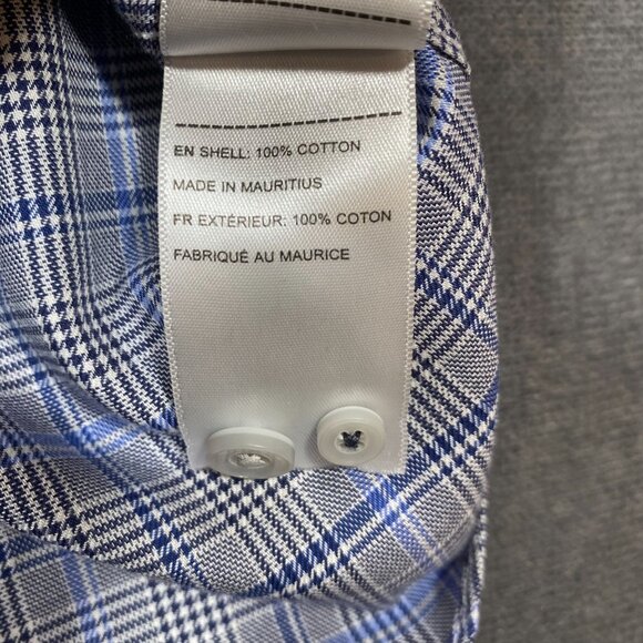 Untuckit Mens Large Miriano Plaid Button-Down Shirt Wrinkle-Free 100% Cotton - Picture 6 of 13